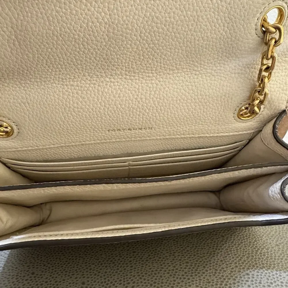 Tory Burch Carson Convertible Leather Crossbody Bag In Ivory Retail $498
